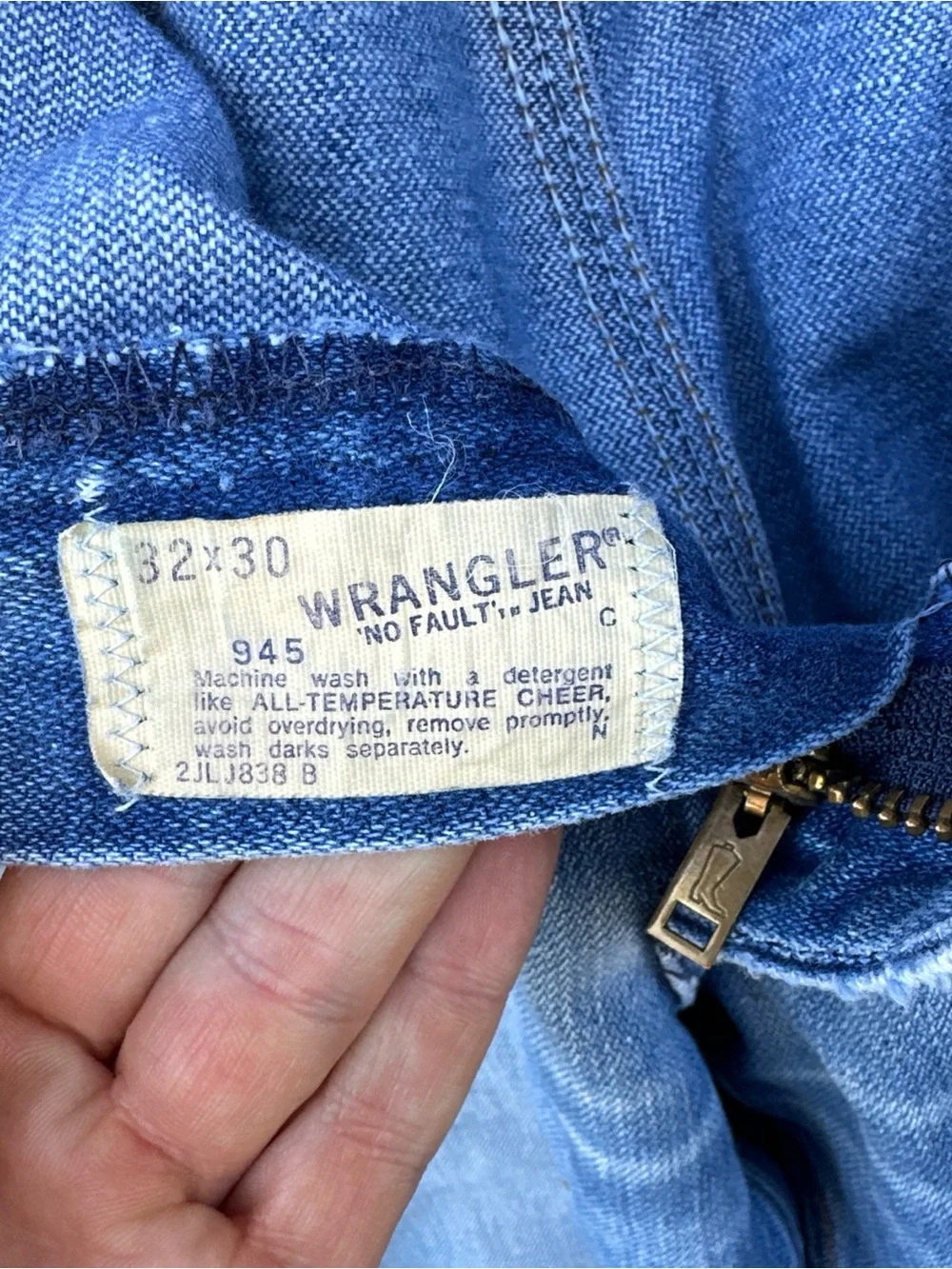 VTG 70s Wrangler 945 No Fault Bootcut Western Jeans Tag 32 x 30 (Fits 30 x 29)